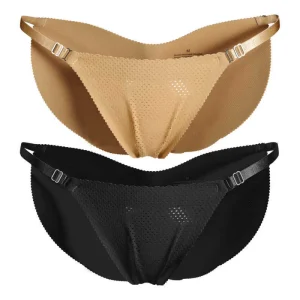 Women Sponge Padded Fake Ass Panties Hip Butt Lifter UP Underwear Bottom Push Up Adjusted Strap G-string Seamless BIkini Pants H1018